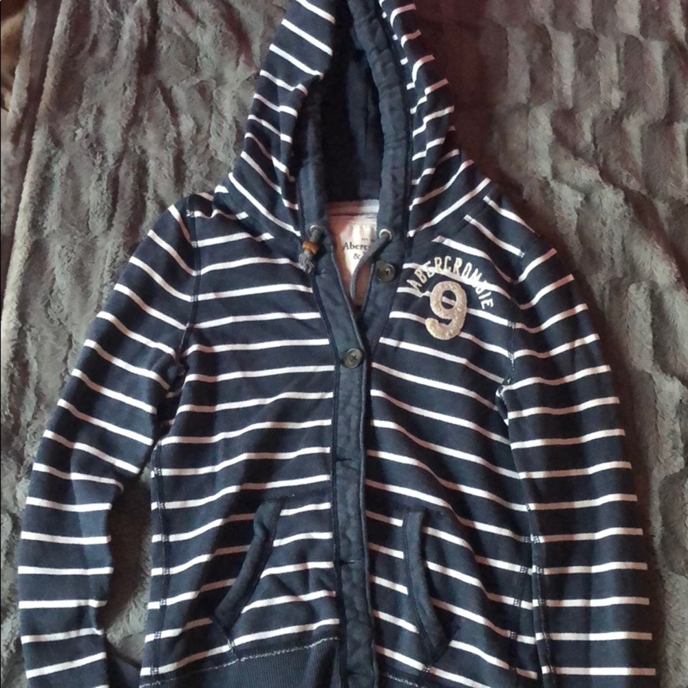 Abercrombie striped hooded sweatshirt